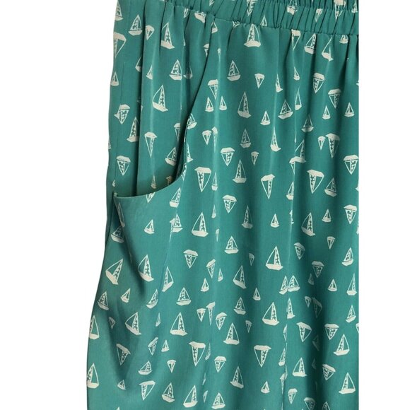 Rosebud Women’s Size 1 Green Skirt with Sailboat Theme,Pockets - Picture 3 of 7